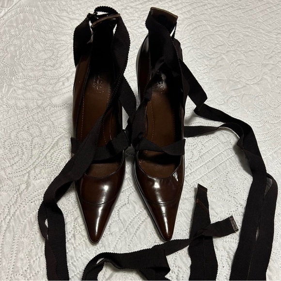 Gucci Wooden Leather High Heels By Tom Ford NEW - Picture 4 of 5
